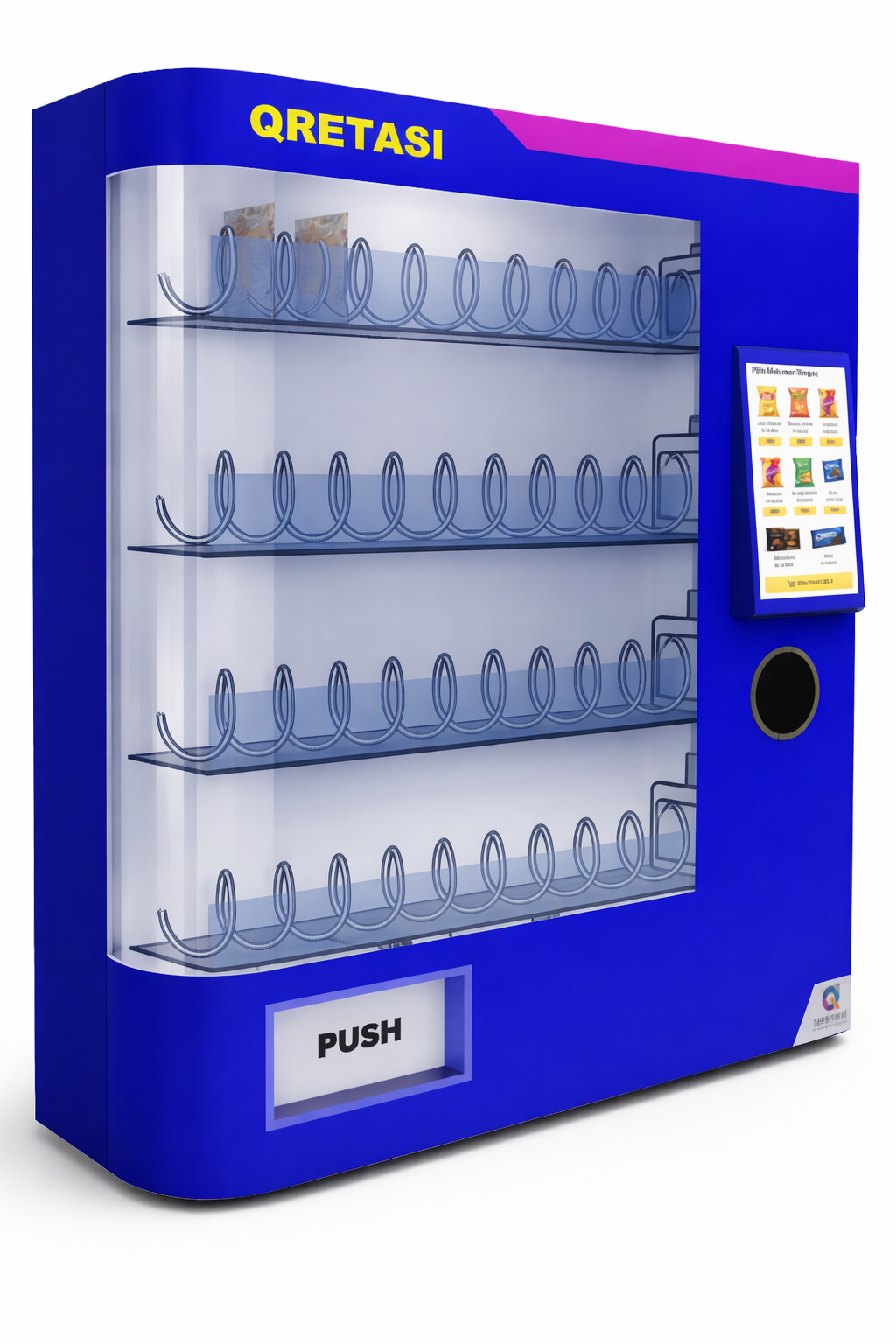 Prototipe vending machine QRETASI tampak samping